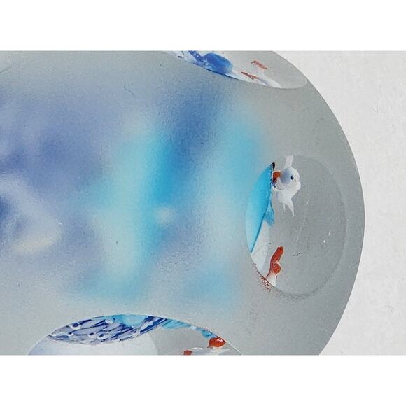 Art Glass Aquarium Paperweight Bird Fish Coral Reef Home Office Decor Underwater - Picture 10 of 16